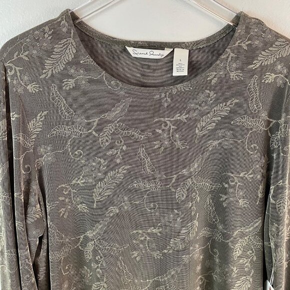 French Laundry Floral & Leaf Print  Knit Pullover Size Large - Picture 2 of 9